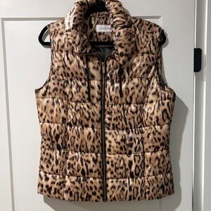 Calvin Klein Women's cheetah Print Puffer Vest